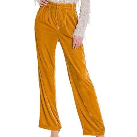 Endless Rose Wide-Leg Velvet Ankle Pants - Picture 2 of 4